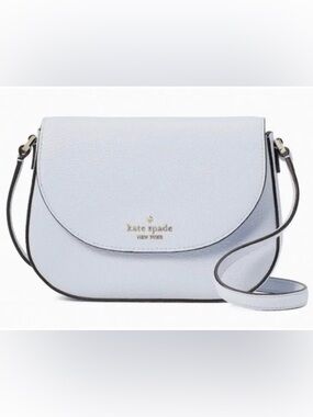 Kate Spade Mini Leila Grey Blue Leather Crossbody Bag